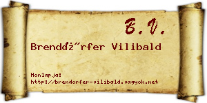Brendörfer Vilibald névjegykártya